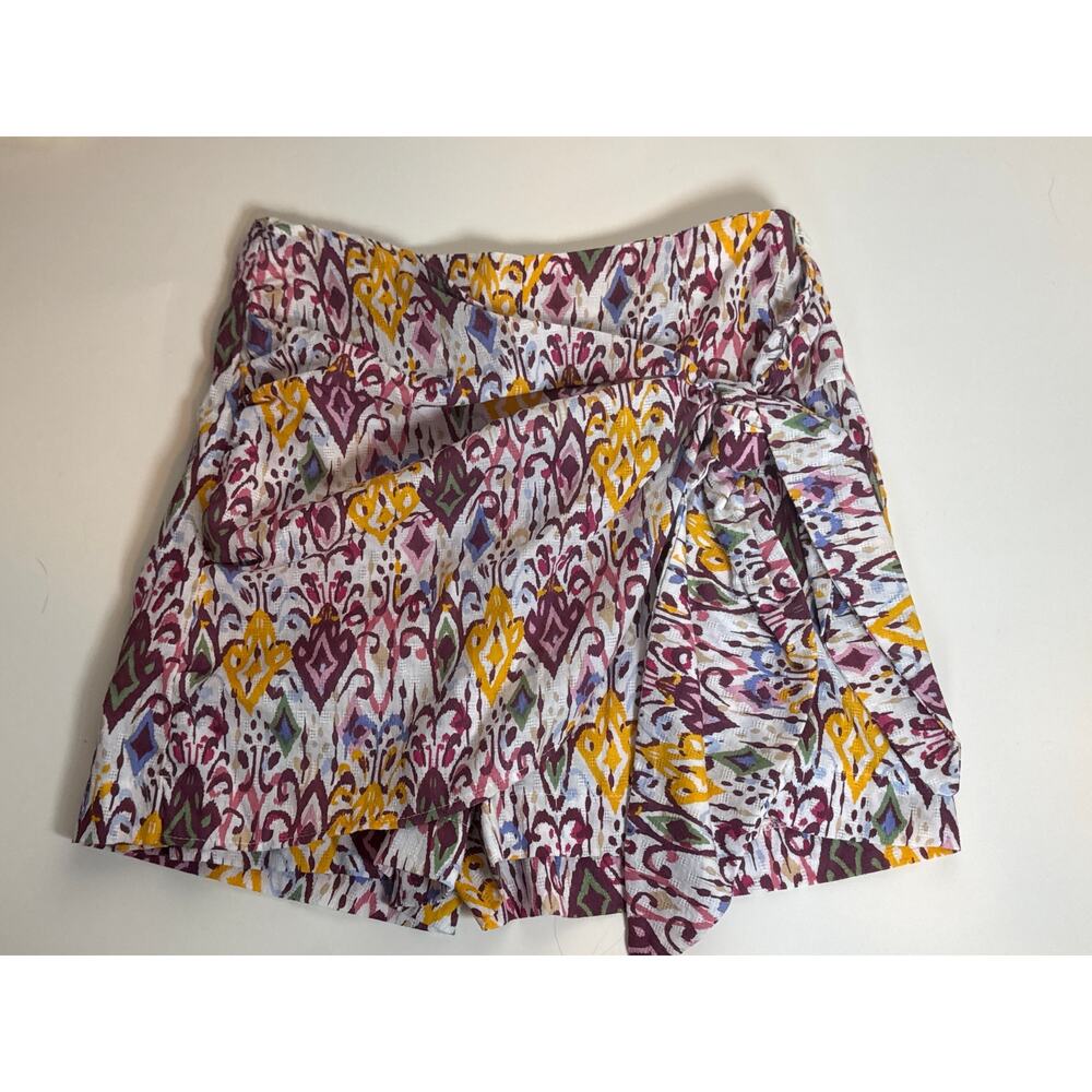 NEW Zara Floral Wrap Skirt Bundle 2 Items Red Yellow Skort Womens Small Pareo - Picture 7 of 13